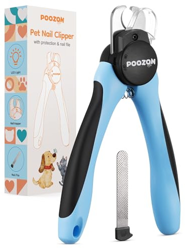 Poozonlife Dog Nail Clipper with Light, Illuminates Nail Clipper Kit or Bloodline for Safe, Easy Trimmers, Extra Sharp for Thick Nails, Quick Sensor, Avoid Over Cutting Toenail, for Cats & Dogs