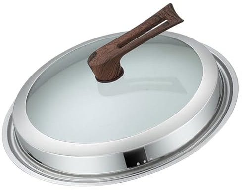 PRETYZOOM Edelstahl Kochgeschirr Glasdeckel Für Pfanne Wok Topfdeckel Als Abdeckung Für Topfabdeckung Sichtbar Küchentopfdeckel