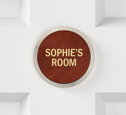 Personalised Brass name door sign, Room Sign, Name plaque, Hotel Door Sign, Door Plaque, bedroom sign, apartment sign, interior door sign in Silver (Brown)