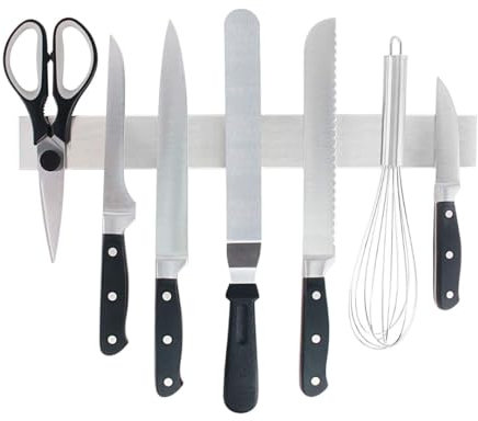 cocovibes LEILA Magnetleiste 40x5 cm – Magnetischer Messerhalter ohne Bohren, starker Edelstahl, selbstklebend, ideal für Küche & Werkstatt, als Schlüsselbrett & Werkzeugleiste