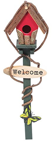 Happyyami Bird Houses for Garden Stake Decorative Bird Nest Craftsmanship Random