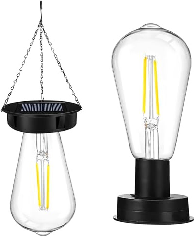 Solar Glühbirnen Für Draußen, 2 Stück Solarleuchten Ersatzteile, 8 Cm Ersatz Solarmodul Für Gartenleuchten, Solarleuchte Ersatz Top Mit Heller LED Glühbirne, Solar Hängelampe Outdoor