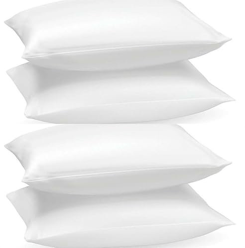 ARLINENS Duck Feather Pillows 4 Pack Ultra Soft Hotel Quality Bed Pillow Standard Size- Luxury Down Pillows Extra Soft Filling Filled in 100% Cotton Cover