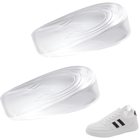 Skoinlägg ökning, 1 par hälkilar av silikon, osynliga hälkuddar för skor med 2 cm höjdvinning transparent, 9 x 6,5 x 2 cm tvättbar för damskor herrskor stövlar