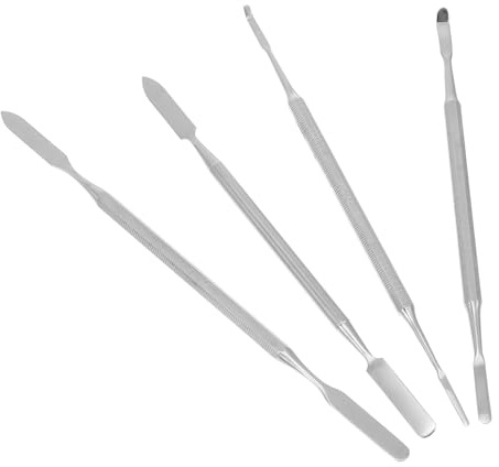 PACKOVE Farbmischstäbe 4 Stück Aus Edelstahl Mit Sechseckigen Und Runden Köpfen Für Make up Und Maniküre Geeignet Für Private Und Professionelle Nutzung