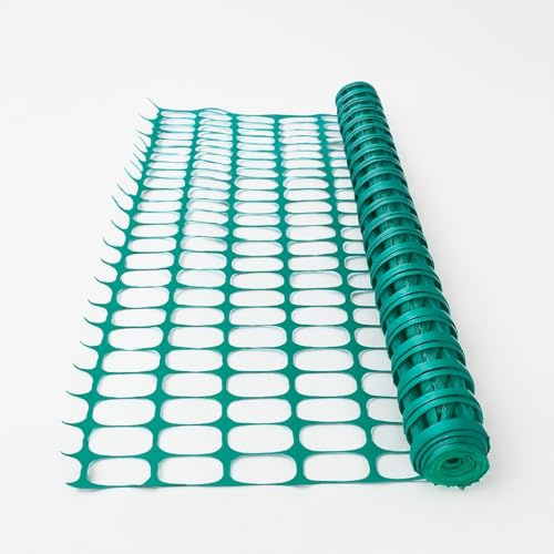 Plastic Barrier Mesh Fencing (Orange or Green, 25m or 50m Temporary Fence) (Green, 25 Metre)