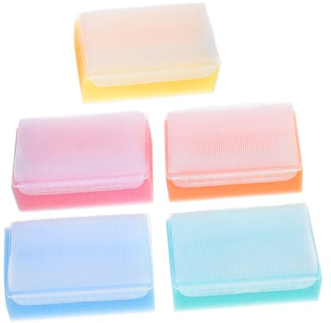 VALICLUD 5pcs Hair Sponge Brush for Newborns Soft Cradle Cap Scrubbers Sensory Bath Tool with Gentle Scalp Care in Vibrant Colors for Sensitive Skin and Early Tactile Training