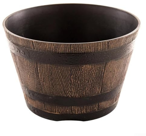Zilimontt Garten-Whiskey-Sukkulenten-Blumentopf, 31 cm großer Kunstharz für Außen- und Innendekoration, geeignet für kleine Pflanzen wie Kräuter und Farne (23 cm mit Löchern)