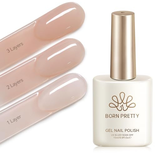 Born Pretty UV Nagellack Jelly Nude Rose Gel Nagellack Transparente Hautfarbe Natürlich UV LED Soak Off Manicure Gel Lacquer Varnish