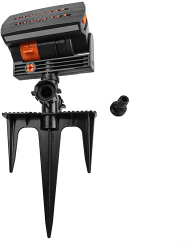 Honseadek Irrigatore oscillante regolabile a 16 fori per prato per giardino esterno, costruzione ABS PP, distribuzione uniforme dell'acqua con set da 2 pezzi (B)