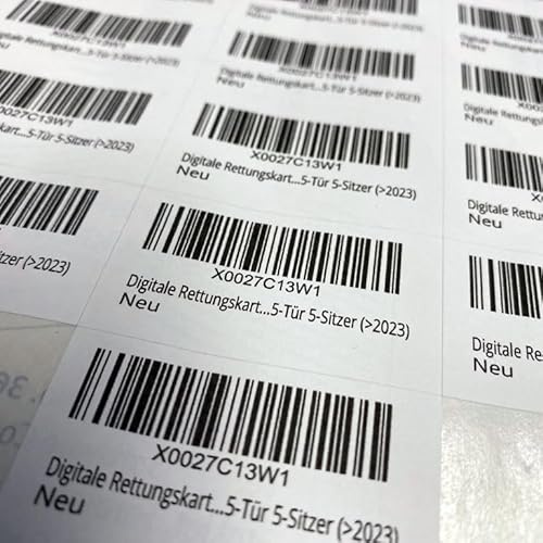 Individuell gestaltete QR- oder Barcode-Aufkleber, 40 Stück (52 × 30 mm)