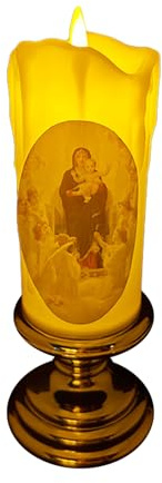 Elettronico Senza Fiamma Luce Vergine Cristo LED Cera Tealight Devozionale Preghiera Lampada Decorazione Religiosa LED per Occasioni Speciali