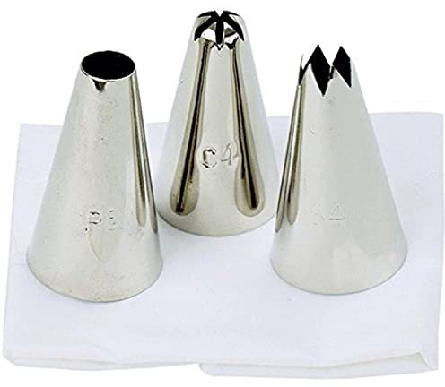Tala Food Piping Bag Set with 3 Nozzles, Perfect for Piping All Foods, Perfect for Mash Potato, Cream and Icing, Piping Bag is Reusable and Nozzles are Food Grade Stainess Steel