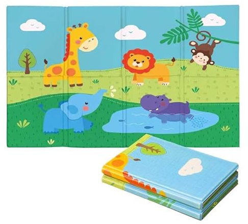 Sport1 Tappeto Bambini Pieghevole Madmat Giungla Tg. M Unisex-Adulto, Multicolore, 47 EU