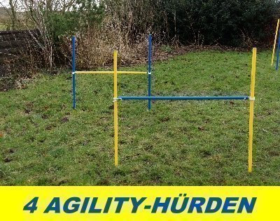 Wuzzmann Trading 4 X Agility-ÜBUNGS-HÜRDEN-Set IN BLAU/GELB