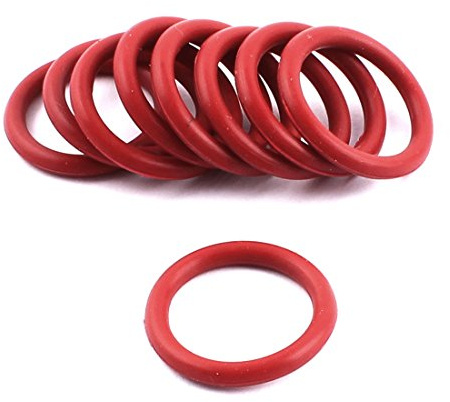 sourcing map O-Ring, Gummi, 24 x 18 x 3 mm, Rot, 10 Stück de