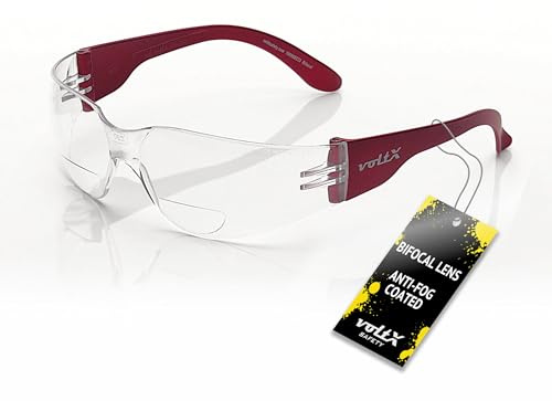 voltX GRAFTER Bifokale Leichtgewichts Lesen Schutzbrille KLAR +2.5 Dioptrie
