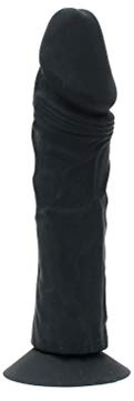 Rimba Latex Play Consolador intercambiable con ventosa Negro Ø 5 x 20 cm