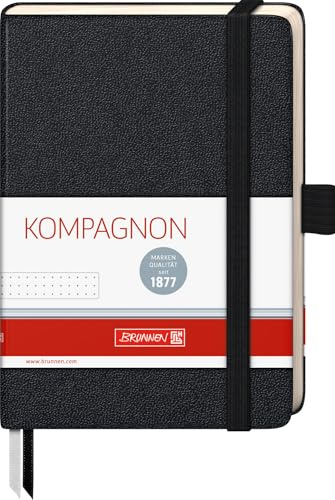 BRUNNEN Notizbuch Kompagnon Klassik | A6, punktiert, Stifthalter, schwarz