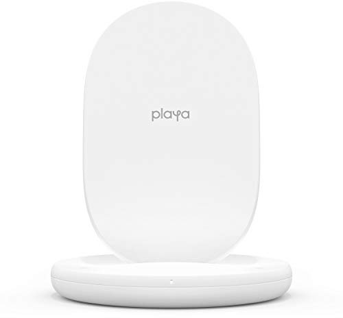 Wireless Charging Stand 15W by Playa (Wireless Charger Compatible with iPhone 12, SE, iPhone 11, Galaxy, Pixel, more, Power Adapter Not Included) - White