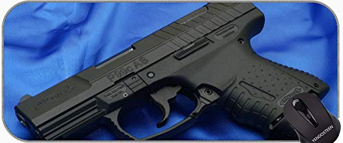YENDOSTEEN Large Gaming Mouse Pad,Weapon Walther P99 Handgun Non-Slip Base Long XXL Large Gaming Mouse Pad