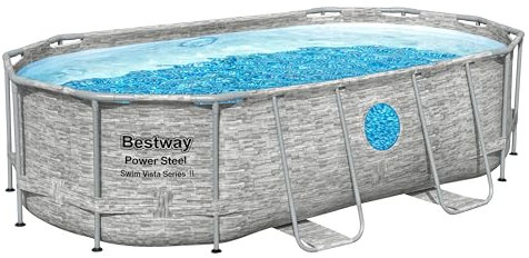 Bestway 56939 Piscina fuori terra Power Steel Swim Vista da 427x250x100 cm rattan