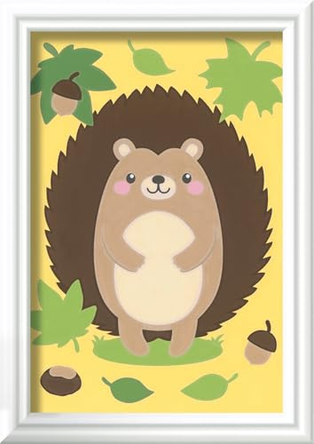 Ravensburger CreArt 10157 - Kleiner Igel - Malen nach Zahlen für Kinder ab 7 Jahre, Malset mit Rahmen, Pinsel und Acrylfarben, Geschenk für Mädchen und Jungen