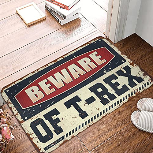 Abipuir Kleiner Outdoor-Teppich Beware of T Rex Fallschutzmatten für die Haustür, 40 x 60 cm