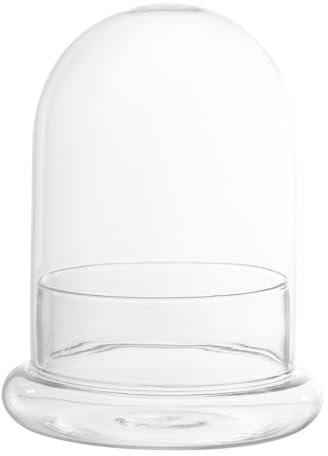 Angoily Ecological Bottle Moss in Glass Cloche with Base Diy Micro Landscape Terrarium Jar for Home Office Decoration and Handmade