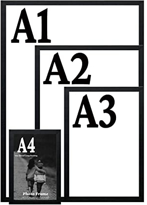 A2Z Home Solutions® Black 45x50 cm Poster Frame A1 A2 A3 A4 A5 A6 Panoramic Square Wall Mounted Large Picture Canvas HD Clear Display 30mm Multi Photo Frames Home Office School Use
