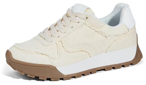 LUCKY STEP Zapatillas Mujer Plataforma Canvas Casuales con Cordones - Tenis Deportivos Retro para Caminar, Running, Moda y Estilo Clásico