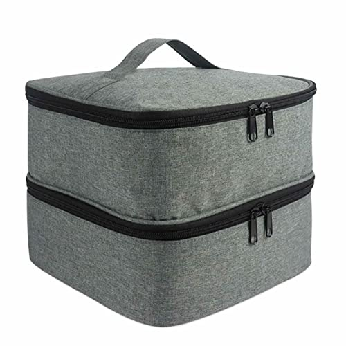 Nagellacksorganisatör, sminkväska organiserare med dubbla lager, högkvalitativ nagellack sminkhållare, organiserare för förvaring av eteriska oljor för nagellack, Grå, 25 * 20 * 19cm