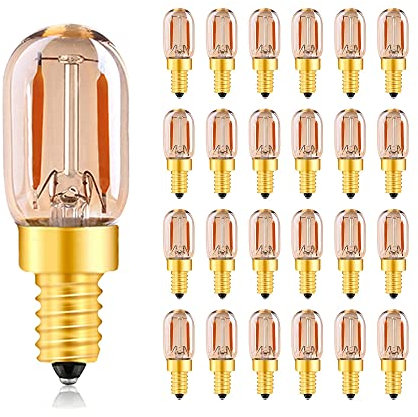Century Light 1W E14 LED T22 Mini-Röhrenbirne Vintage Glühfaden LED Kerze Glühbirne ersetzt 10W Kühlschranklampe Extra Warmweiß 2200K 360° Abstrahlwinkel 230V, 100lm, Nicht dimmbar, 25 Stück