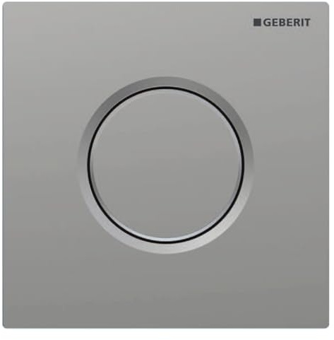 Geberit Urinalsteuerung (mit pneumatischer Spülauslösung, Typ 01 Betätigungsplatte, chorm matt, easy-to-clean beschichtet, Drückerplatte, Drücker) 116011JQ5