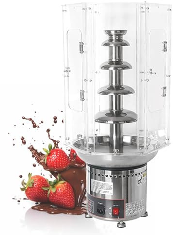 Chocolate Fountain Melting Tower Cover, 4-7 Tiers Electric Chocolate Fountain Cover, Stainless Steel Fondue Waterfall Melting Machine Cover, Chocolate Fountain Cover,5tiers
