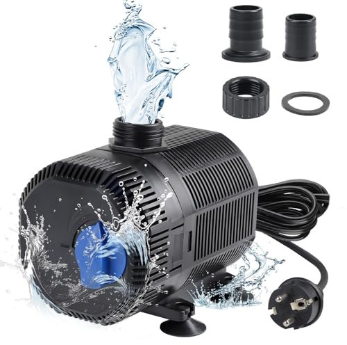 EXLECO pompa laghetto pompa filtro 3000L/H pompa acqua esterno Pompa per laghetti con Filtro 55W Pomp di Giardinaggio Stagno Sommergibile Pompa per Flusso pompas Ruscello con Cavo 10M & 2 ugelli