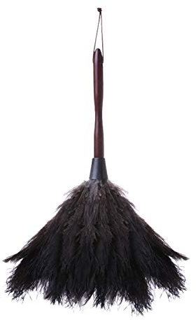 Plumero, cepillo for polvo Plumero de plumas de avestruz de primera calidad, 15,7 pulgadas, plumero con mango de madera, herramienta de limpieza de plumero manual, cepillo for polvo for el hogar, ofic