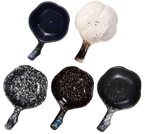 PRETYZOOM Piattini in Ceramica Mini Carini Confezione Da 5 Ciotole Per Salsa Di Sale Per Uso Quotidiano Stoviglie Casuali