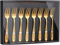 Buyer Star Mini Golden Dessert Pastry Forks, Stainless Steel for Appetiser Cocktail Fork Set of 8, Gold Mini Forks Dishwasher Safe (Gold with Box)