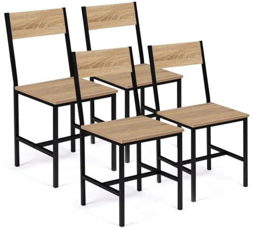 IDMarket - Set aus 4 Küchenstühlen Detroit Industriedesign