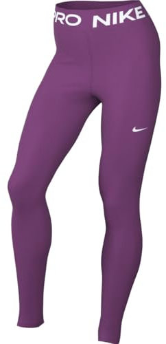 Nike Pro Leggings con vita media e inserto in rete per donna, fucsia/bianco, CZ9779-518, XS