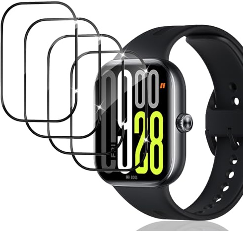 Yenwen Protector de Pantalla para Xiaomi Redmi Watch 5, 4 Piezas Transparente Protectora, Anti-Arañazo Flexible Película, Soft HD Clear TPU Film Sin Burbujas