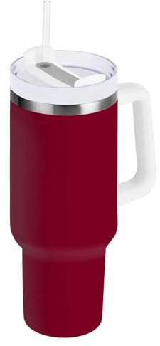 RPLIFE Vaso borgoña de 40 onzas con asa, vaso de 30 onzas, vaso para hombre