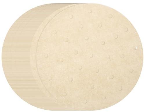 sourcing map Lot de 400 doublures rondes en bambou pour friteuse à air comprimé de 19,1 cm avec trous - Antiadhésives et perforées - Papier sulfurisé jetable pour friteuses à air chaud - Marron