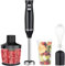 Hand Blender, Whisk and Mini Chopper with 750ml Beaker, Fruit & Veg Chopper Electric Whisk, Powerful 500W Immersion Mixer, Stainless Steel Blades Compact Food Processor 500ml Chopper Bowl, BPA Free