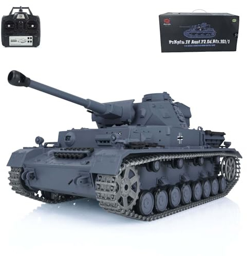 wheelfun 1/16 Henglong TK7.0 Char allemand amélioré IV F2 RTR RC Tank 3859 avec chaînes métalliques