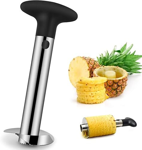 Cortador de Piña y pelador de piña de Acero Inoxidable, Herramienta para el hogar y la Cocina con Cuchilla Afilada para Anillos de Frutas dicadas, [Mejorada, Reforzada, Gruesa]