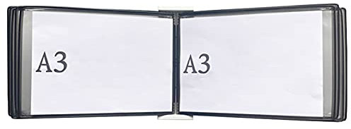 Durable Wandmontiertes Katalog-Präsentationsregal im A3-Format – Referenz- und Anzeigesystem mit 10 Fächern für Büro und Zuhause – Metallordner im Querformat
