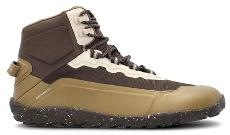 GROUNDIES All Terrain High 2.0 Men's Barefoot Boots - Durable, Waterproof Hiking Footwear for Outdoor Adventures and Urban Style, Walnut/Brown - 10