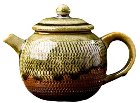 280Ml/9.5oz Chinese handmade antique wood-fired tea pot, household Japanese ceramic flow glaze - jum knife general pot